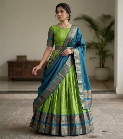 Heritage Narayan Pattu Silk Lehenga with Intricate Zari Weaving Lehenga  Set